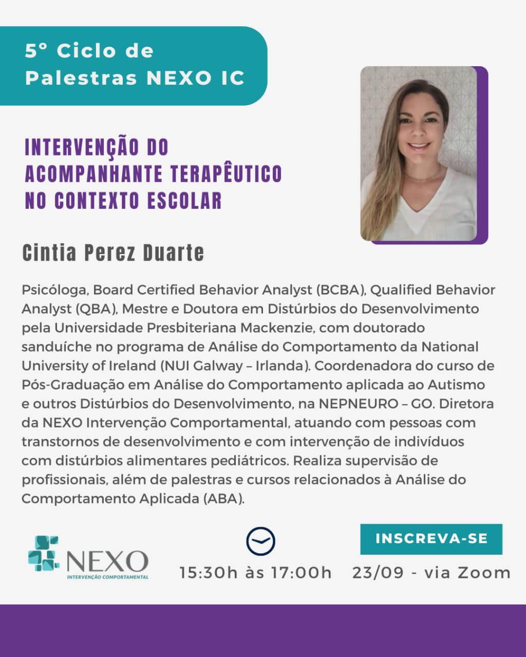 5º Ciclo de Palestras Nexo IC TEA na Escola possibilidades de